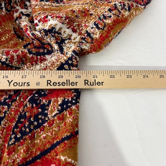 Anthropologie Moth Women’s Cardigan Sweater Large Brown Paisley Open Front Boho - Picture 7 of 8